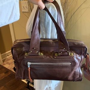 CHLOE Brown Leather Tracy Satchel AUTH EUC
